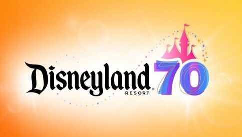 Front view of Disney World with pink lights at night, creating a magical and enchanting atmosphere